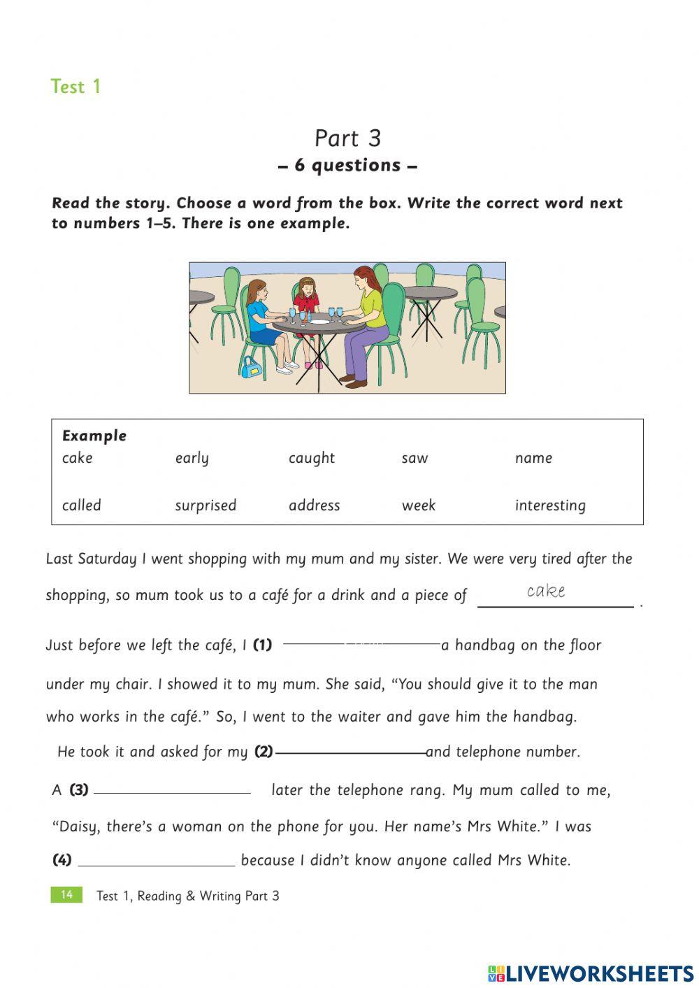 Practice Test Plus Flyers - Reading - Writing Test 1 (Part 1-4)