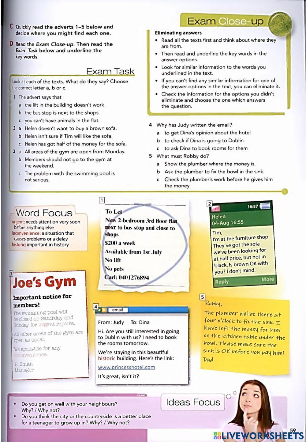 Close-up Unit 5 (page 58-59: Reading)