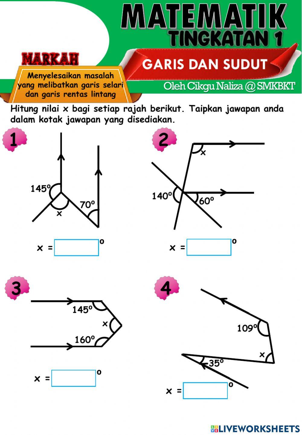 Sudut pada garis selari