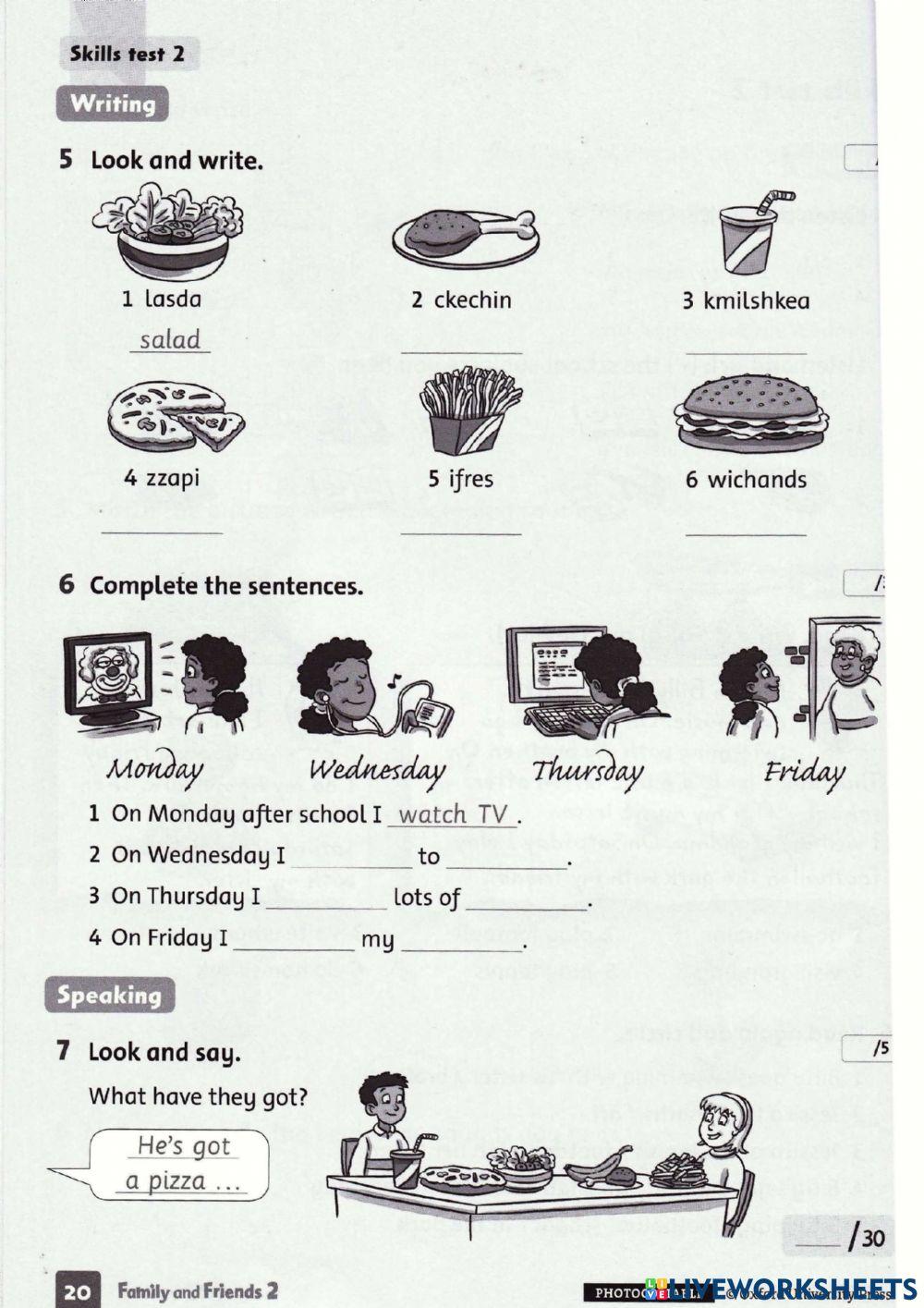 Family and friends 2 final test