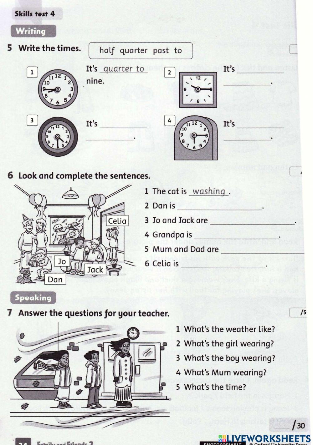 Family and friends 2 final test