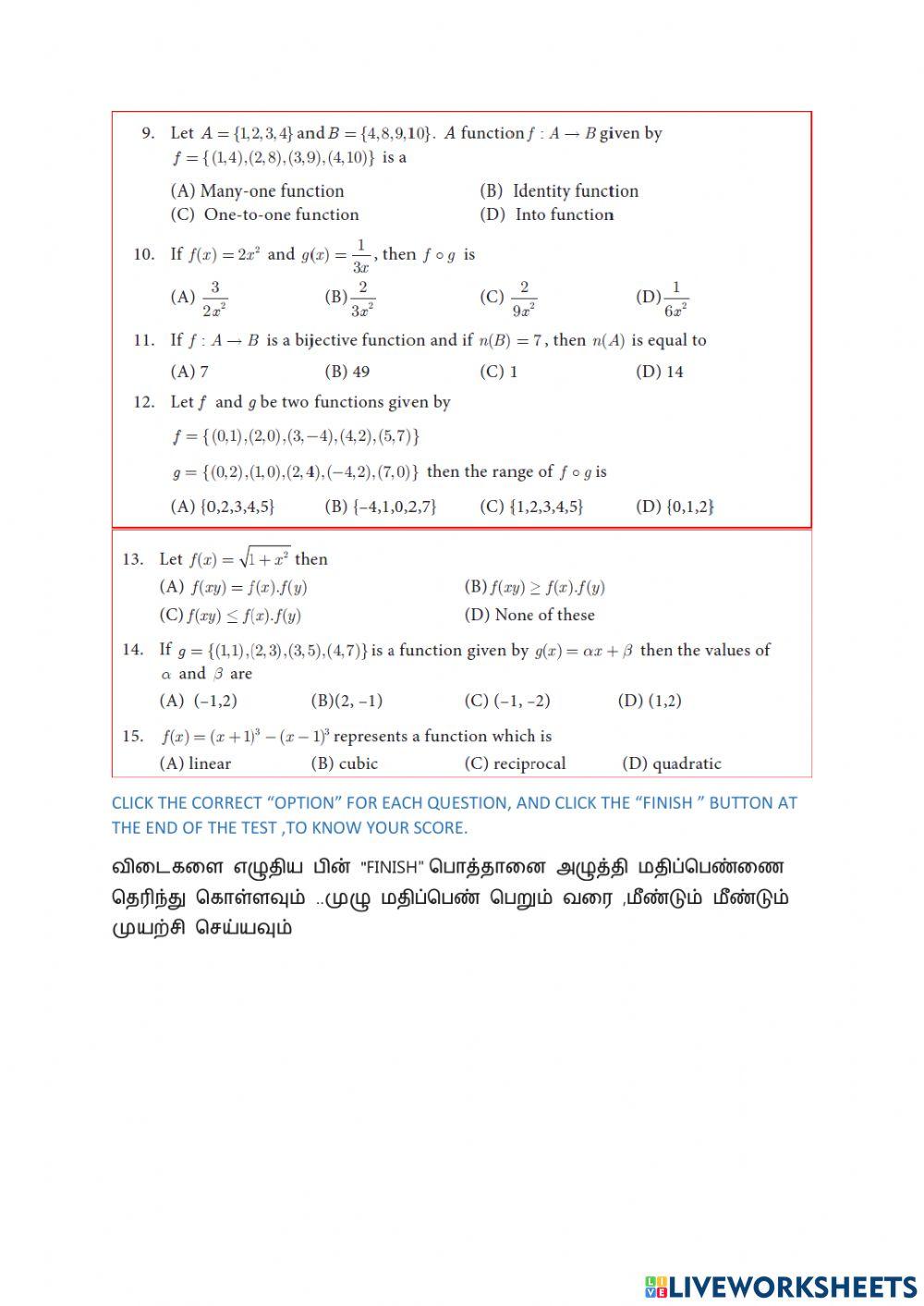 Relations and functions