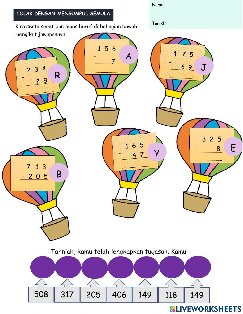 Operasi Tolak dengan Mengumpul Semula