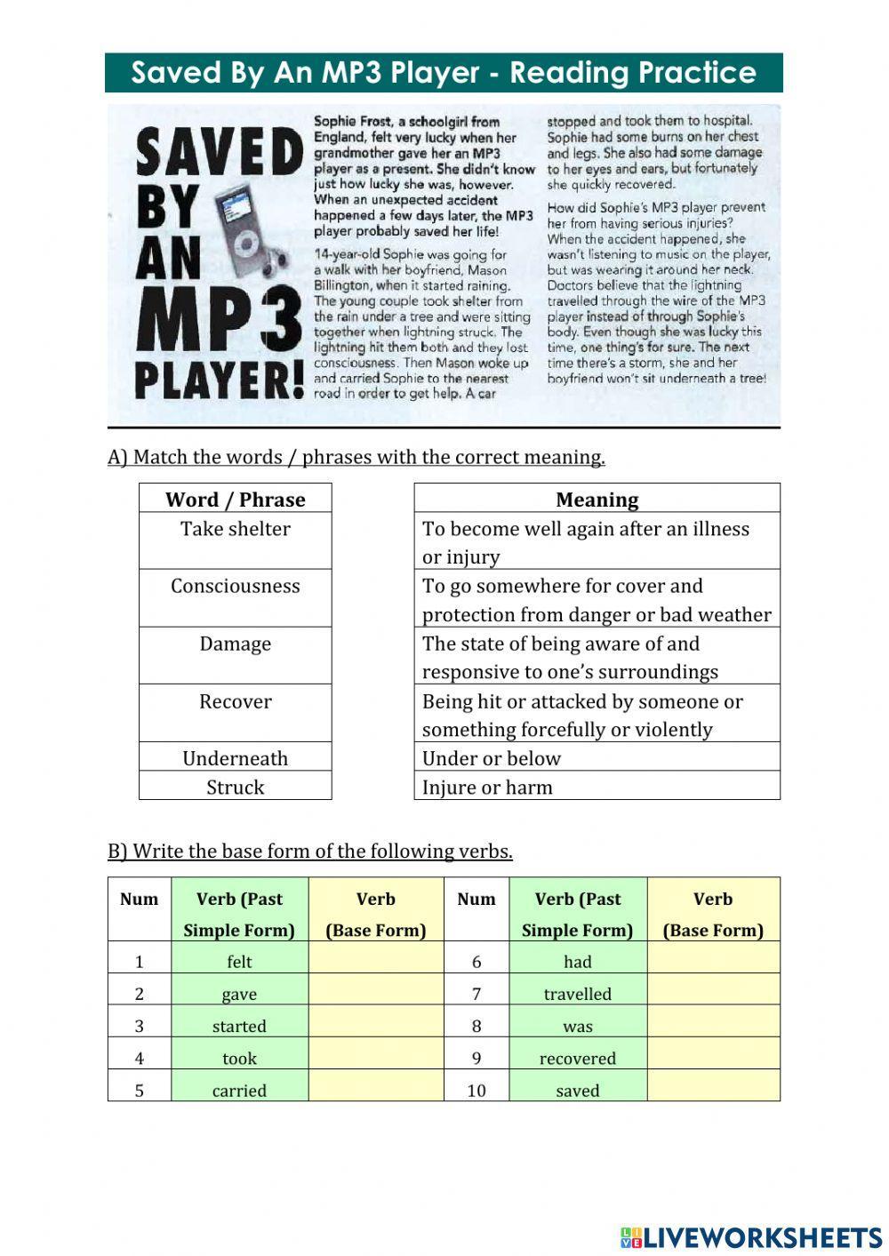 Saved By An MP3 Player