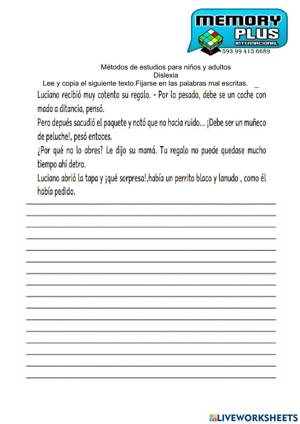 Ejercicios para la dislexia