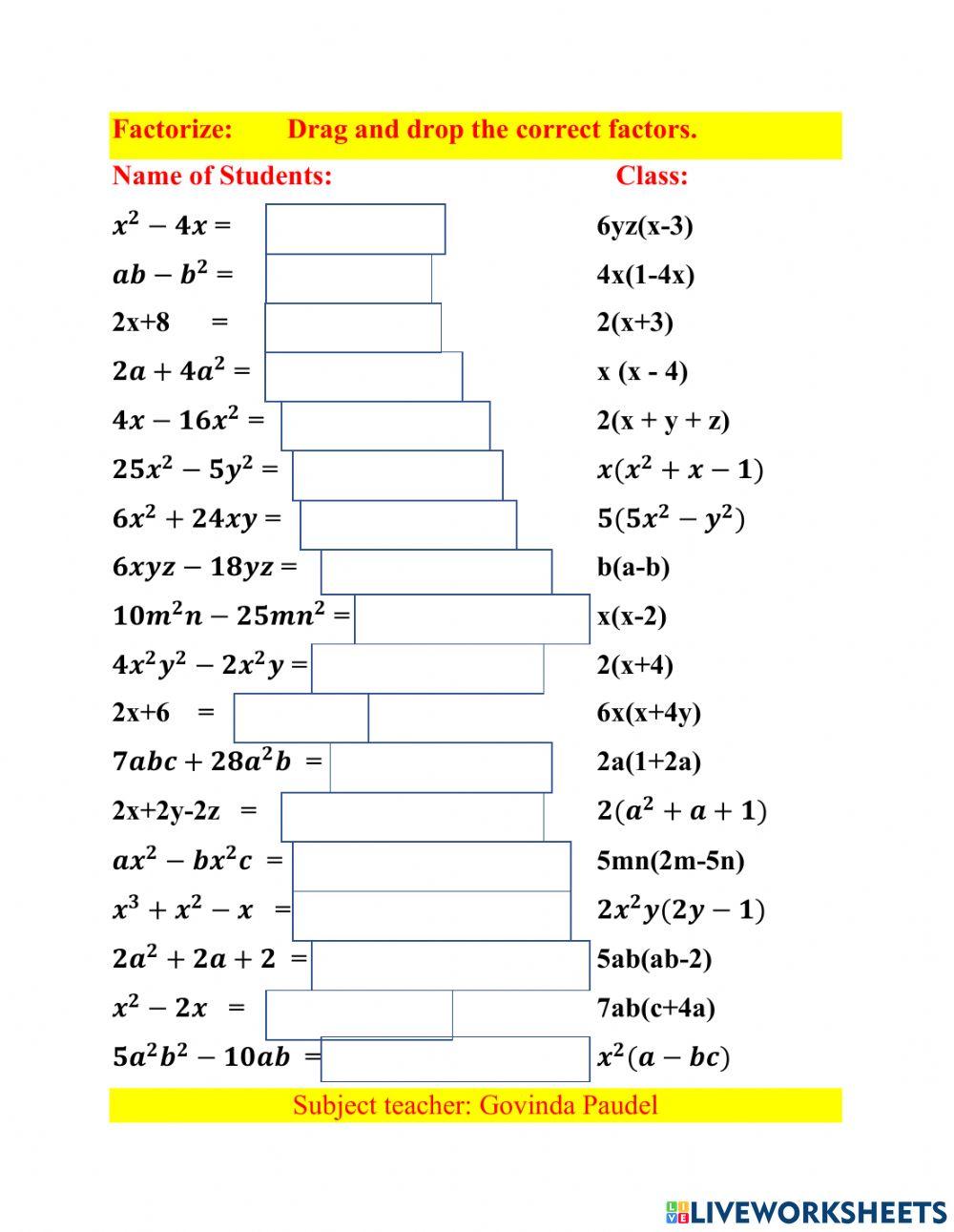 Algebra Algebra