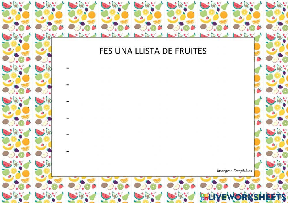 Llista de fruites