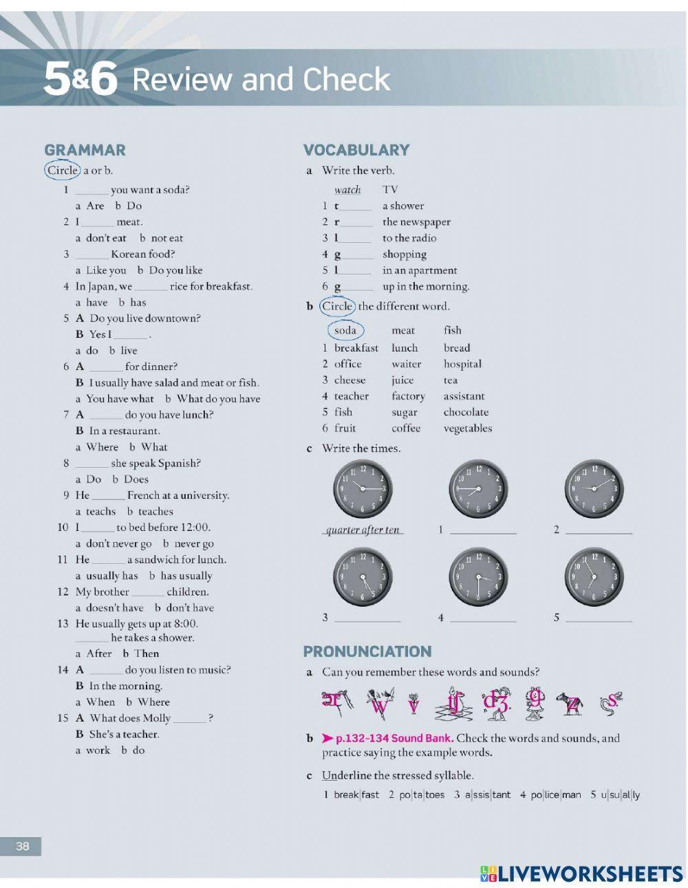 5 & 6 Review and Check
