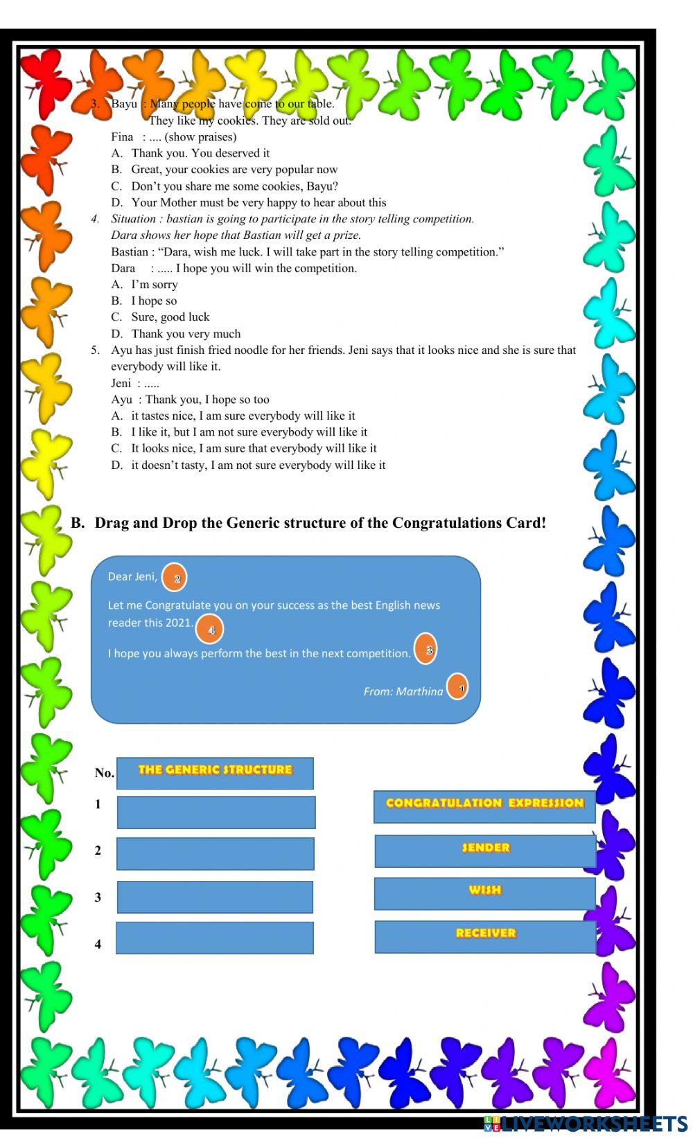 LKPD BAHASA INGGRIS CONGRATULATIONS, HOPE AND WISH