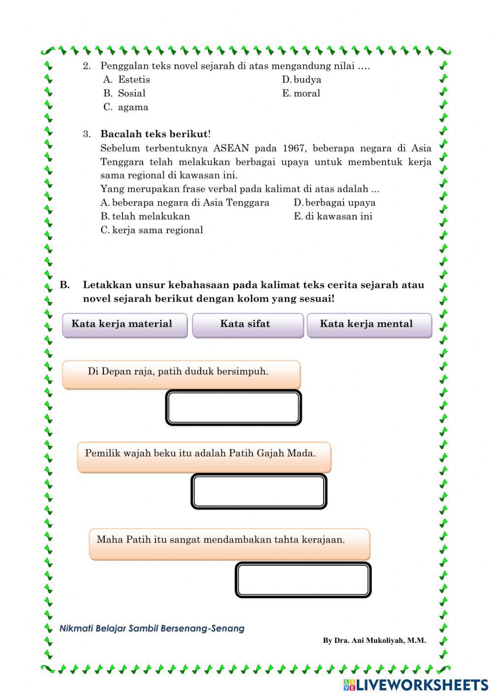 Teks Cerita Sejarah atau Novel Sejarah