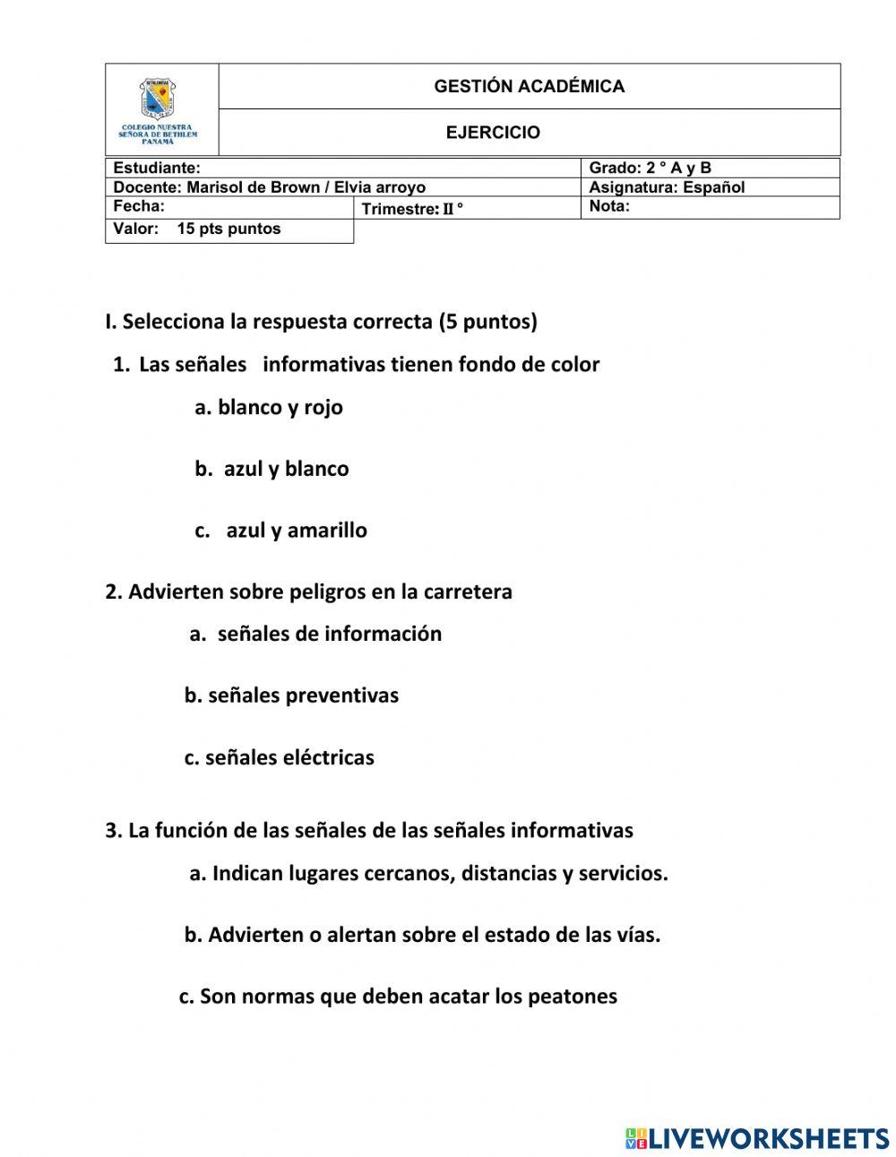 Las señales de información y prevención