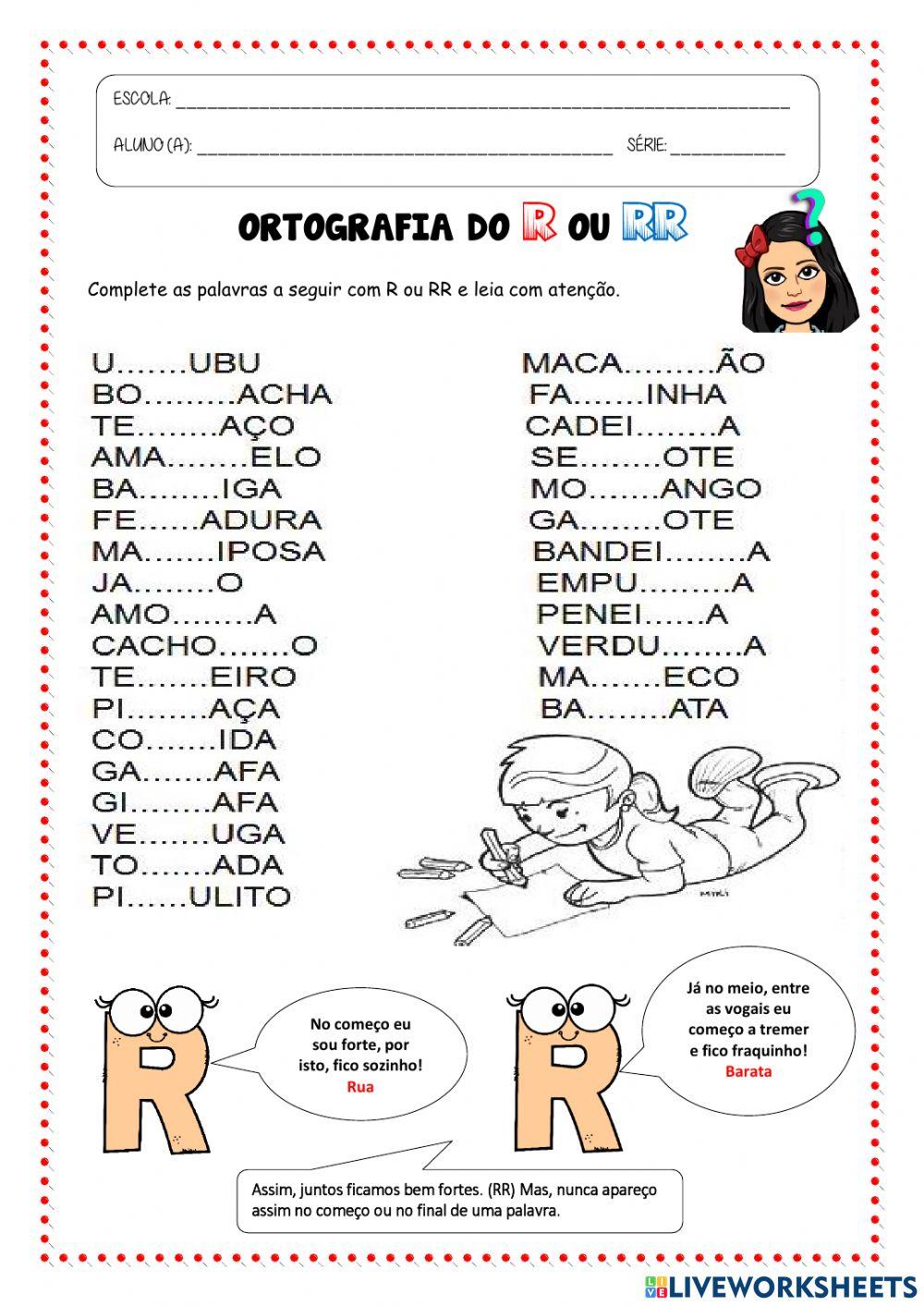 Ortografia do r ou rr