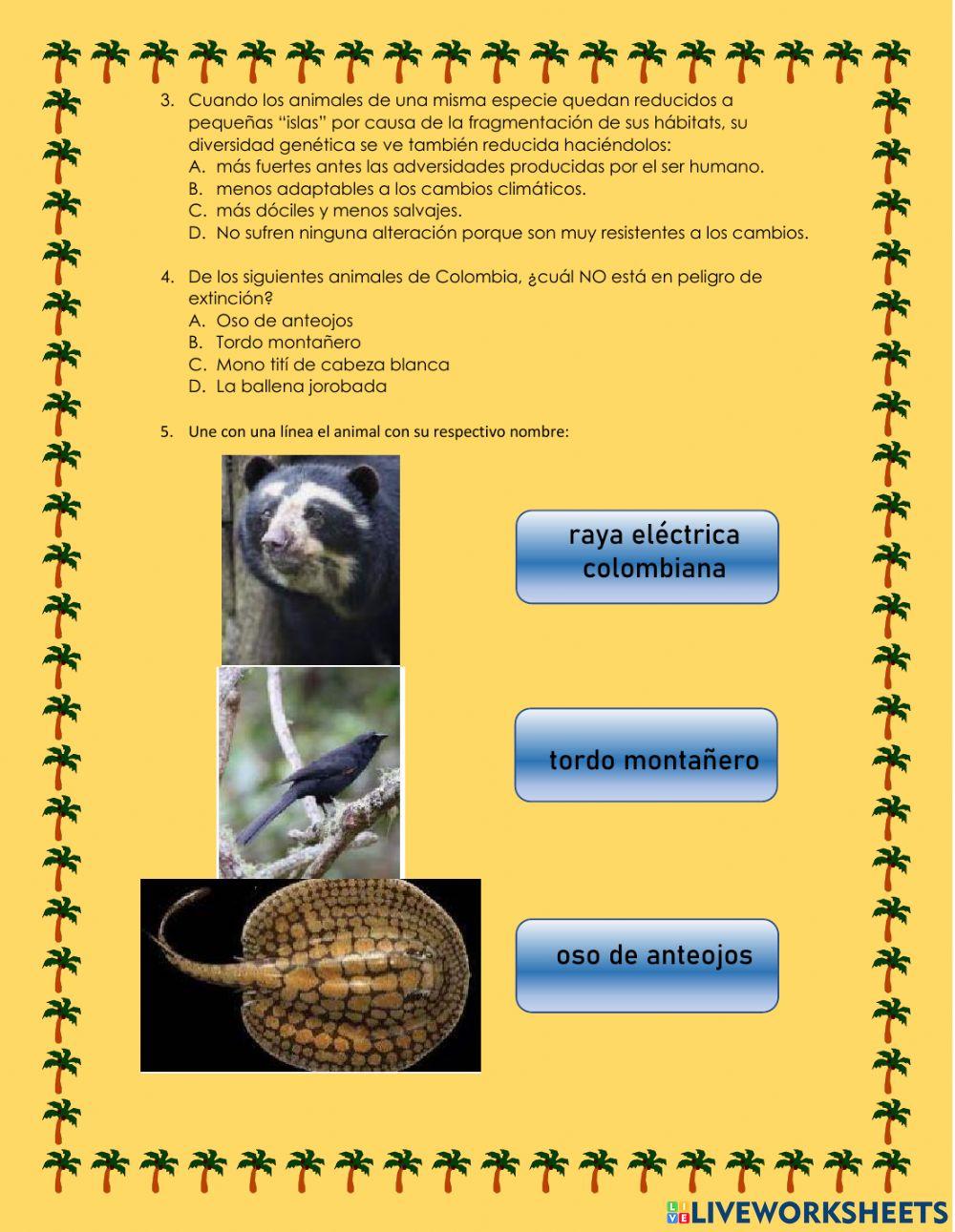 Animales en peligro de extinción en colombia