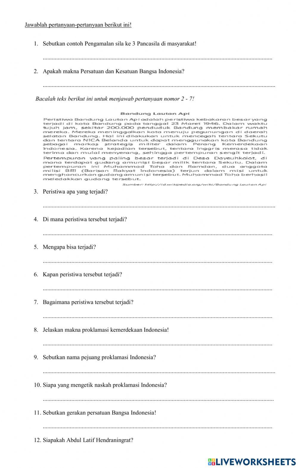 Penilaian Harian Tema 2 Sub 1