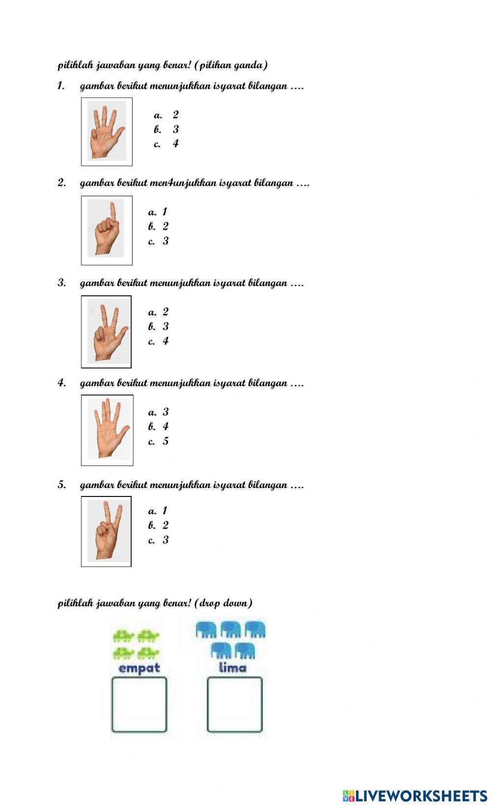 Mengenal anggota tubuh dan bilangan 1 - 5