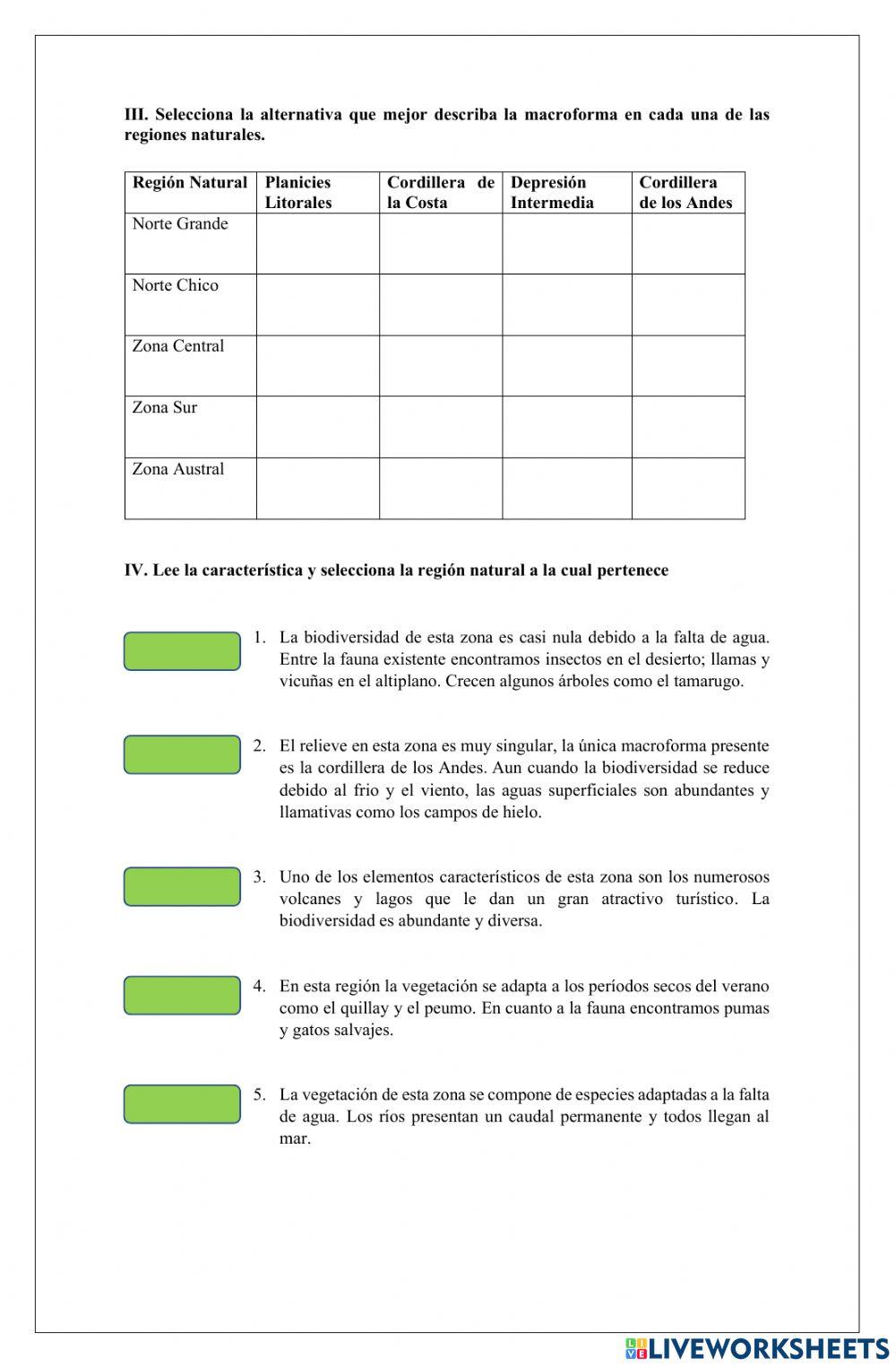 Regiones naturales de Chile