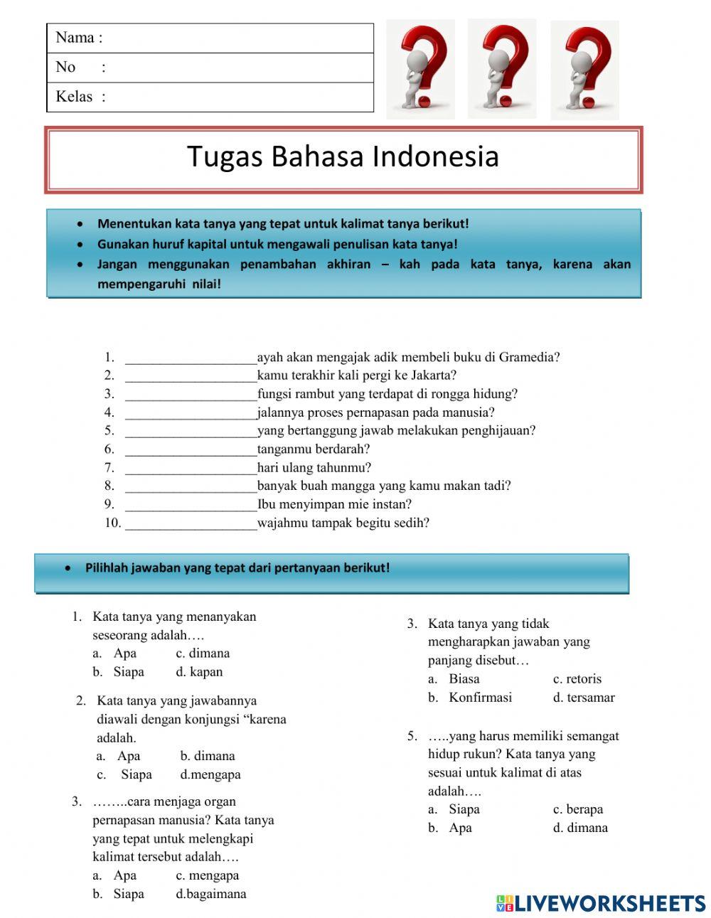 Bahasa Indonesia tema 2 subtema 1 kelas 5