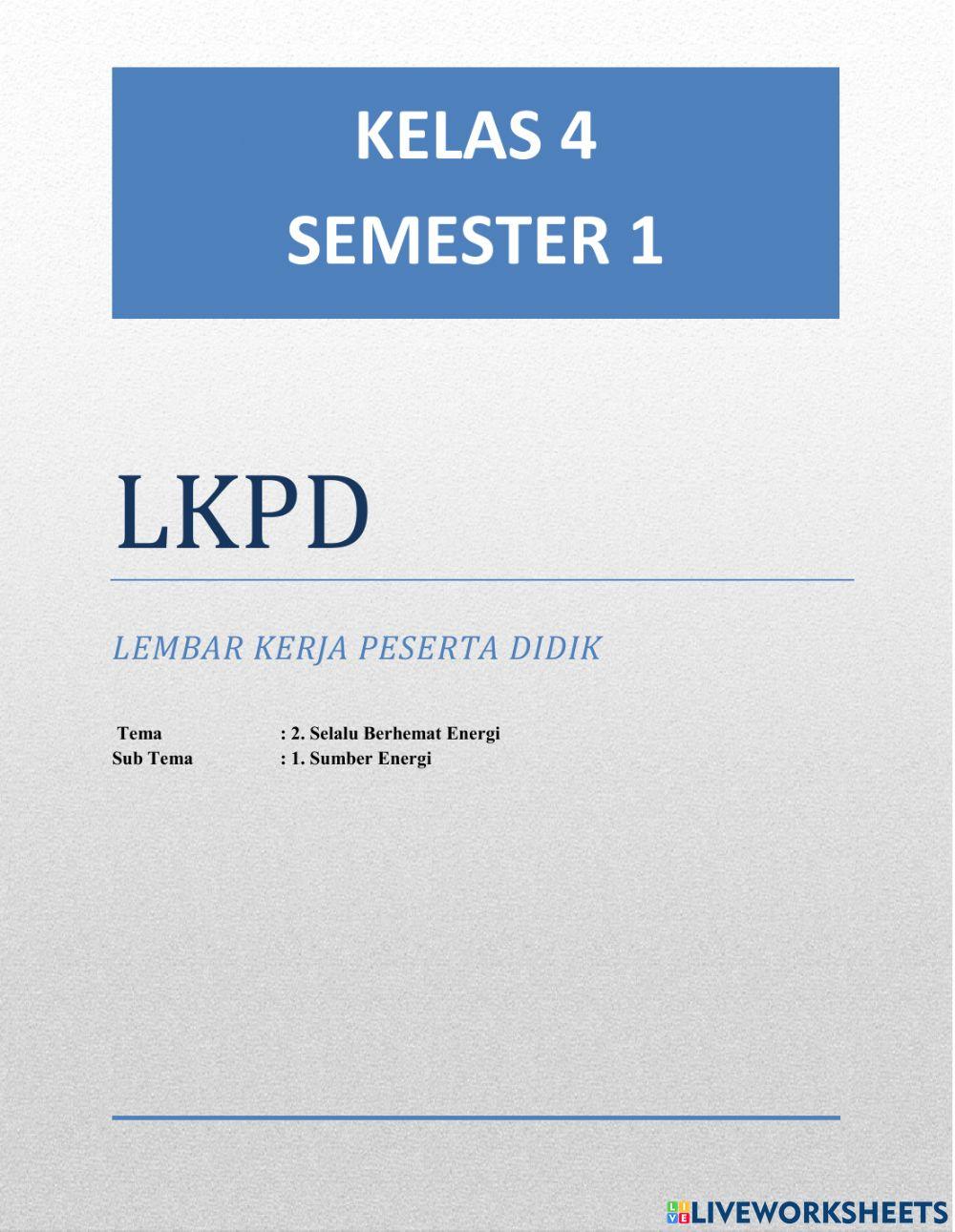 LKPD Tema 2 Subtema 1 kelas 4