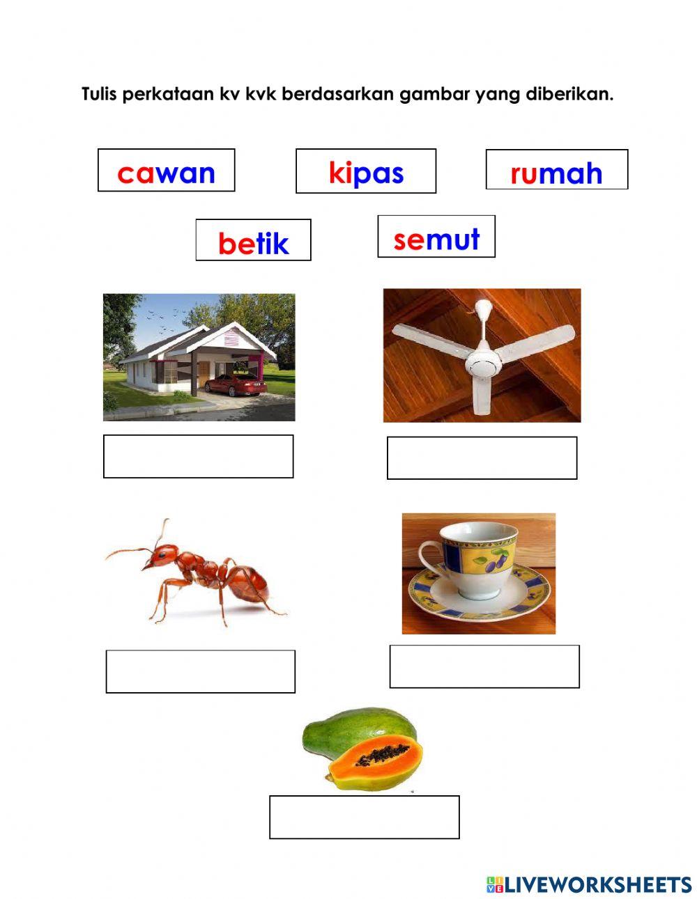 Latihan Suku kata kv kvk