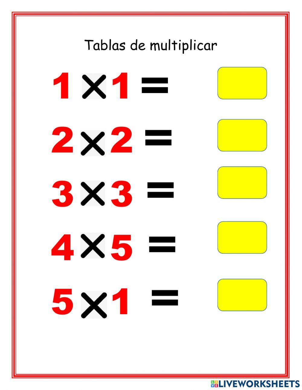 Las tablas de multiplicar online exercise | Live Worksheets