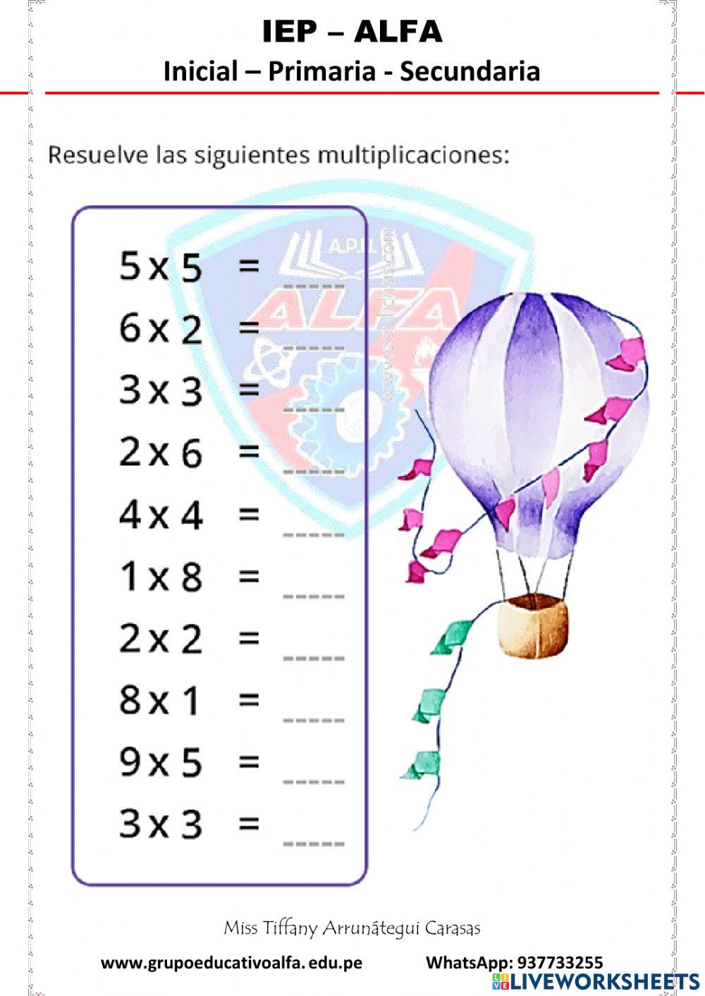 Practicamos multiplicaciones
