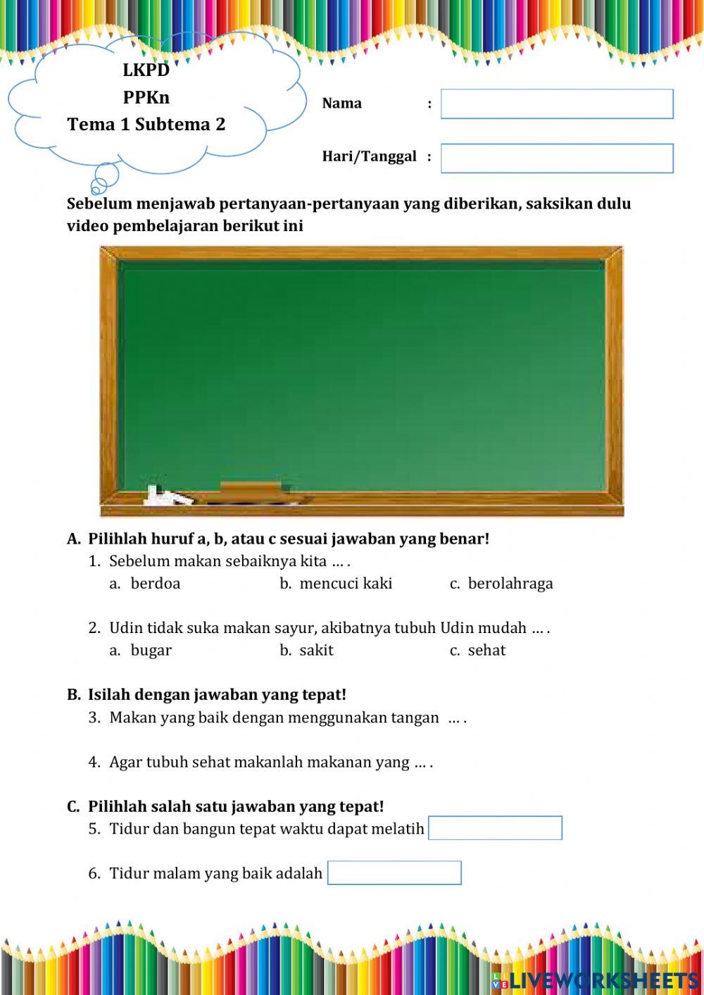 Aturan menjaga kesehatan tubuh Kelas 1SD