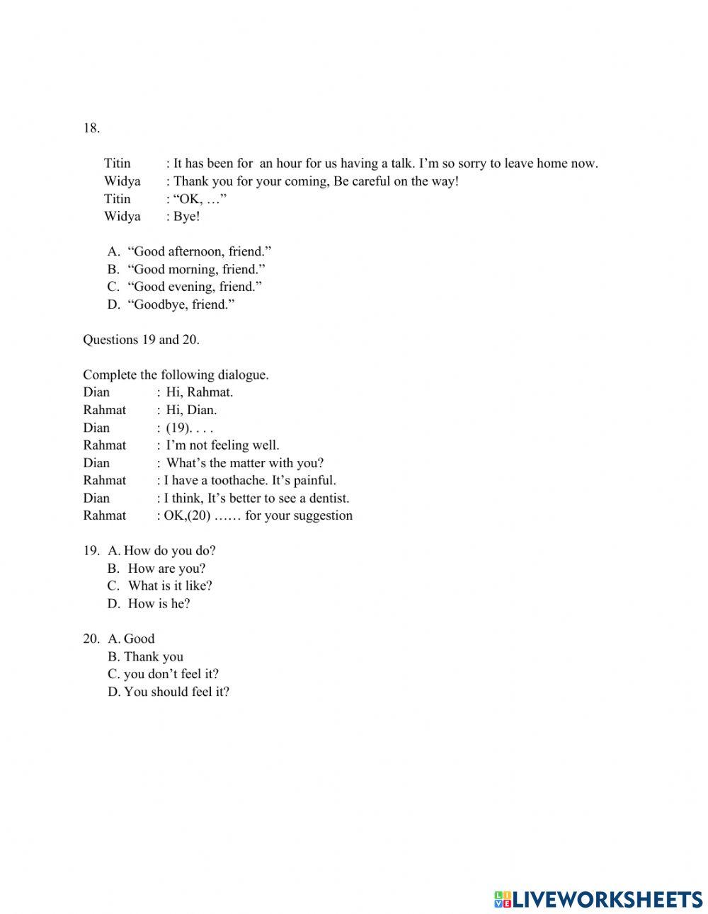 Penilaian pengetahuan kd 3.1