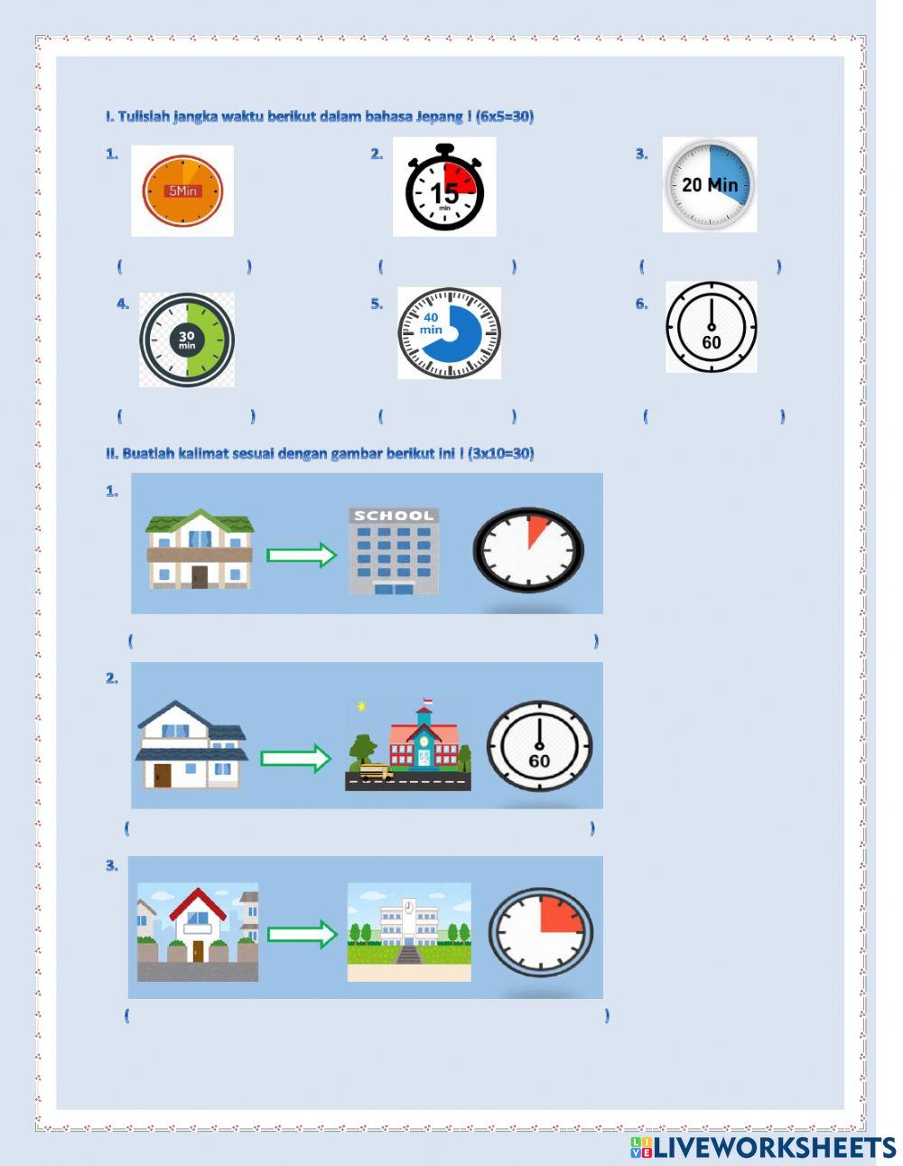 KD 3.3 Waktu tempuh ke sekolah