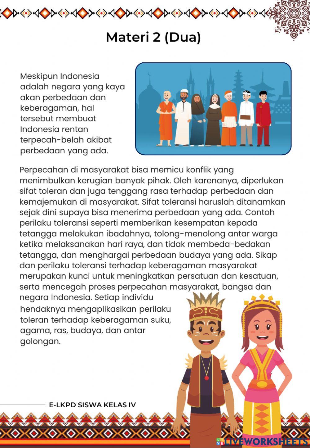 E-LKPD Keberagamaan Budaya Meningkatkan Potensi Toleransi 