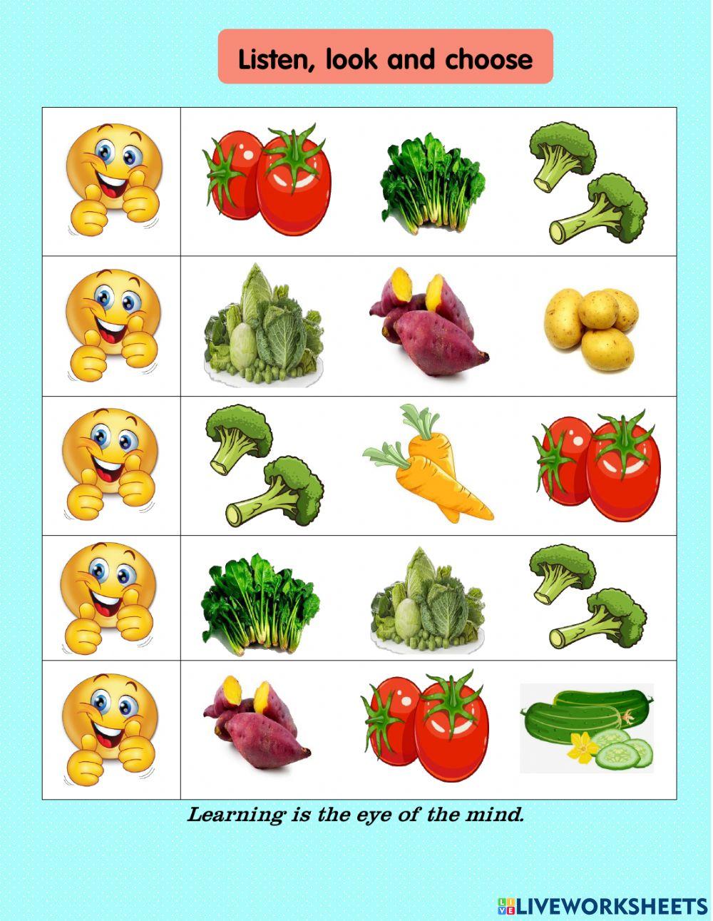Lesson 3: spinach, tomato,...