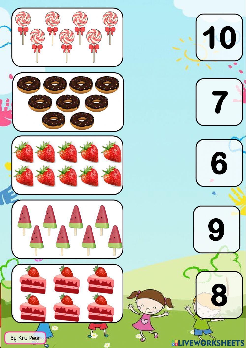 จับคู่จำนวนกับตัวเลข