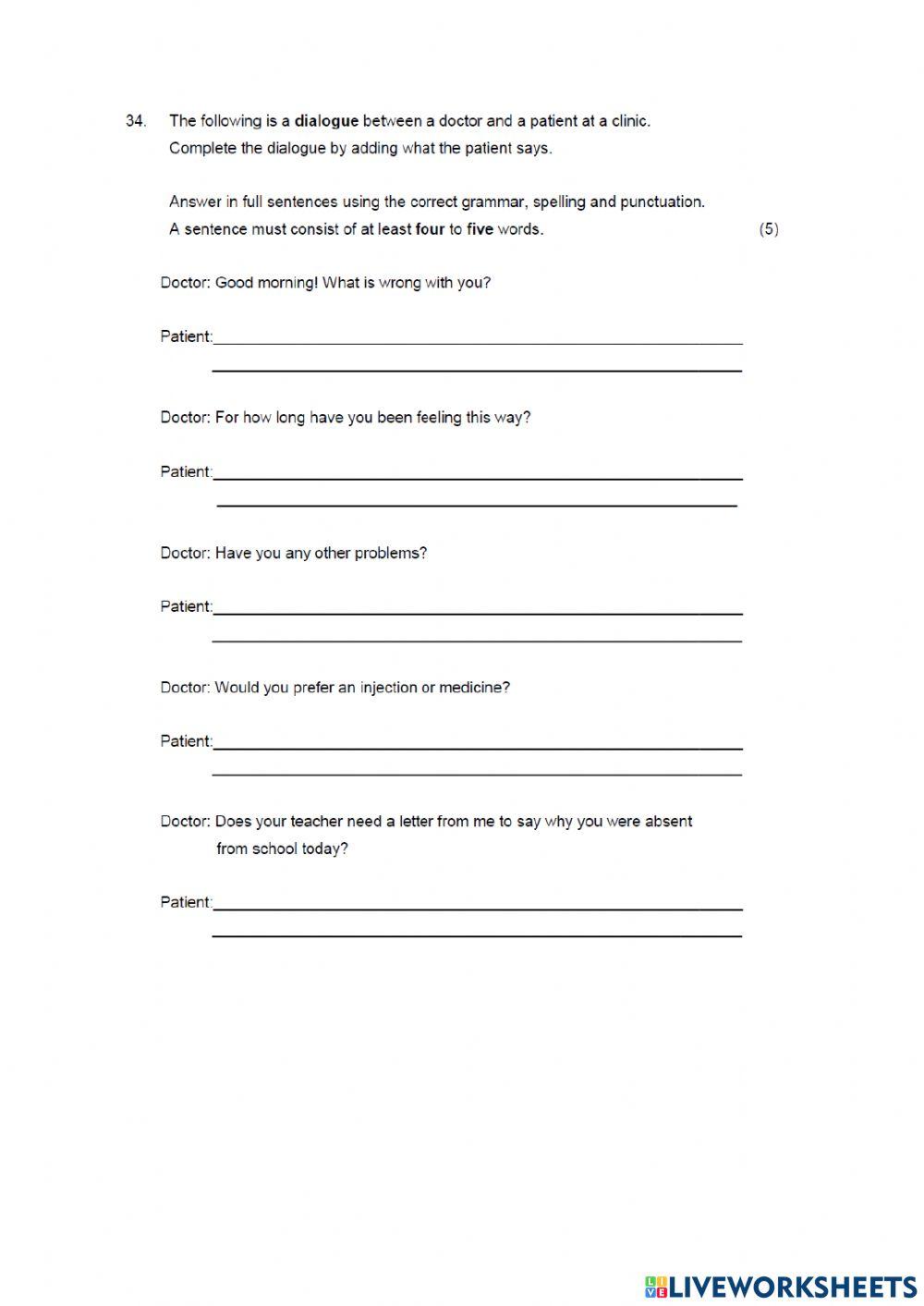 Grade 4 English Grammer exam part 1