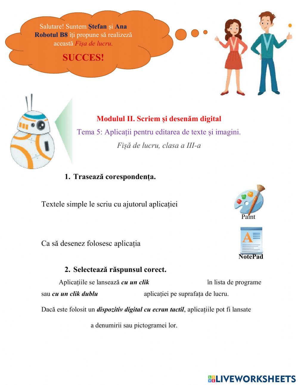 Aplicații pentru editare de texte și imagini