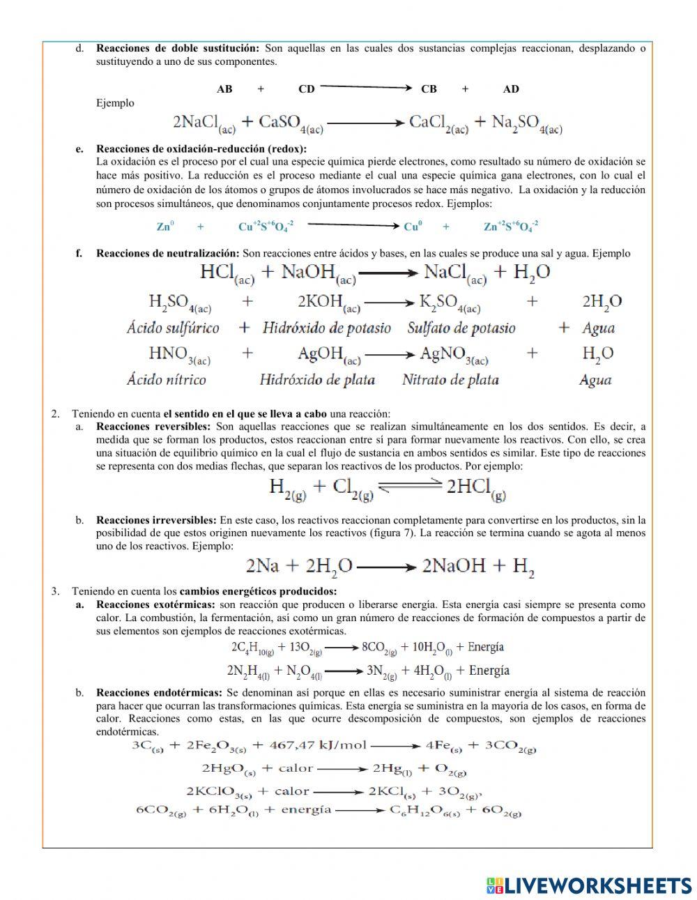 Reacciones y ecuaciones químicas