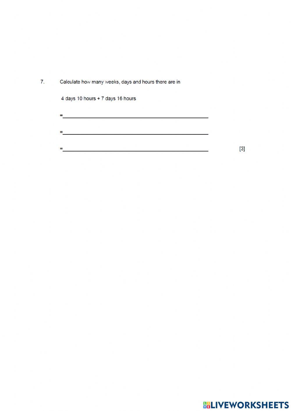 Grade 5 Math paper