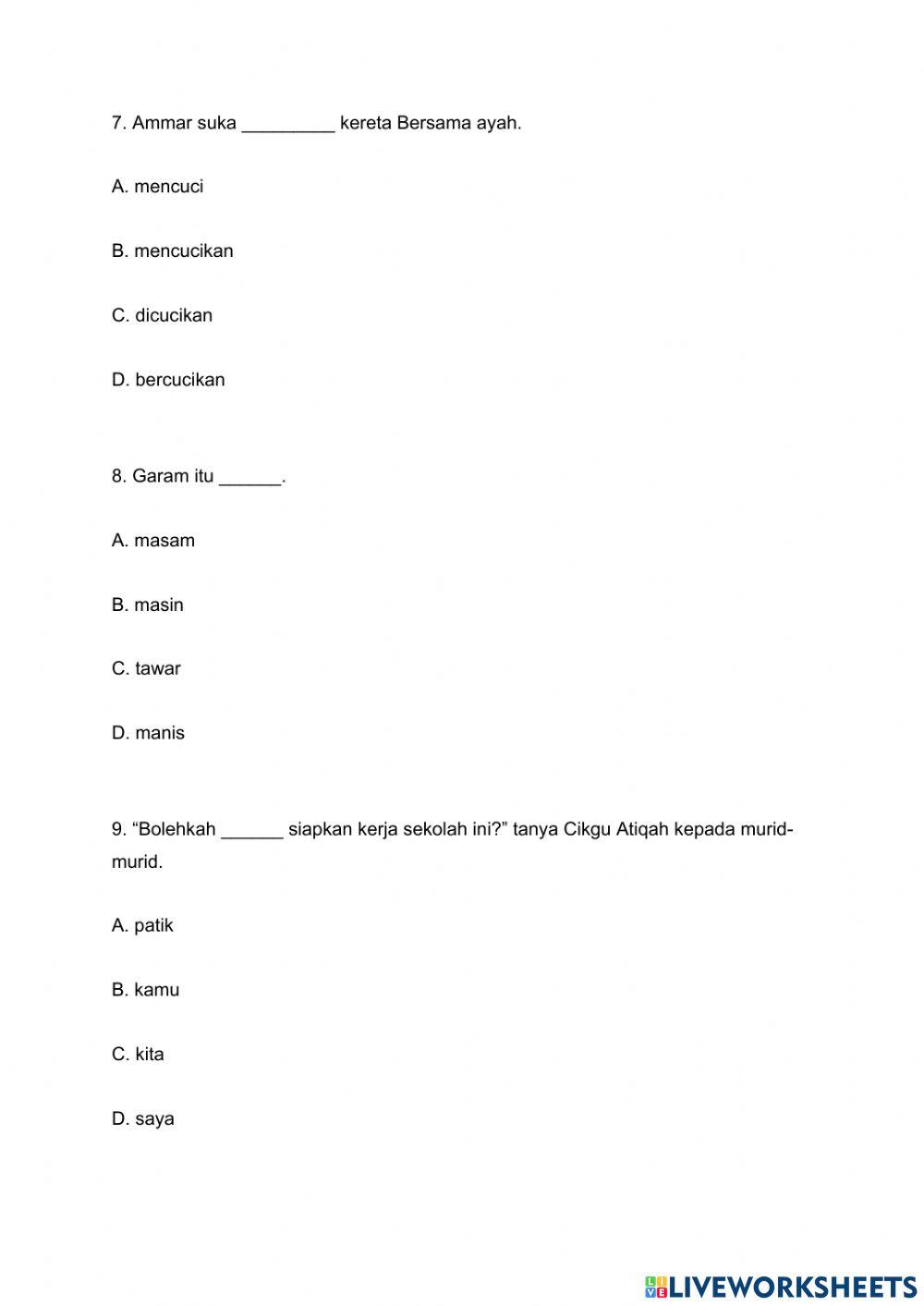 BAHASA MELAYU (Pre-school)