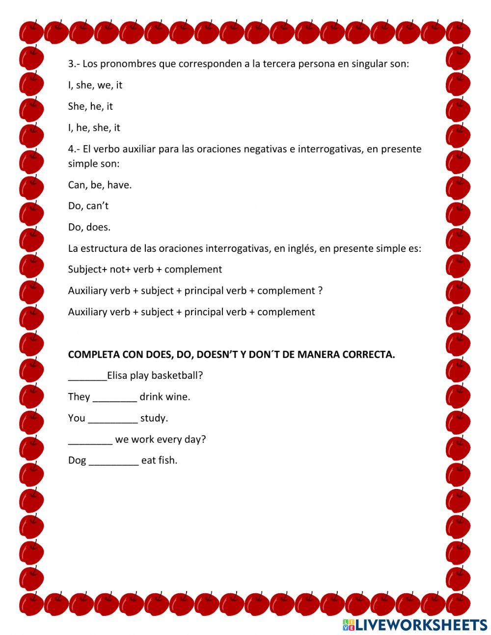 Evaluación de inglés