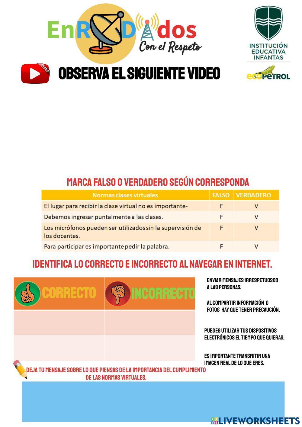 Normas para el uso del internet