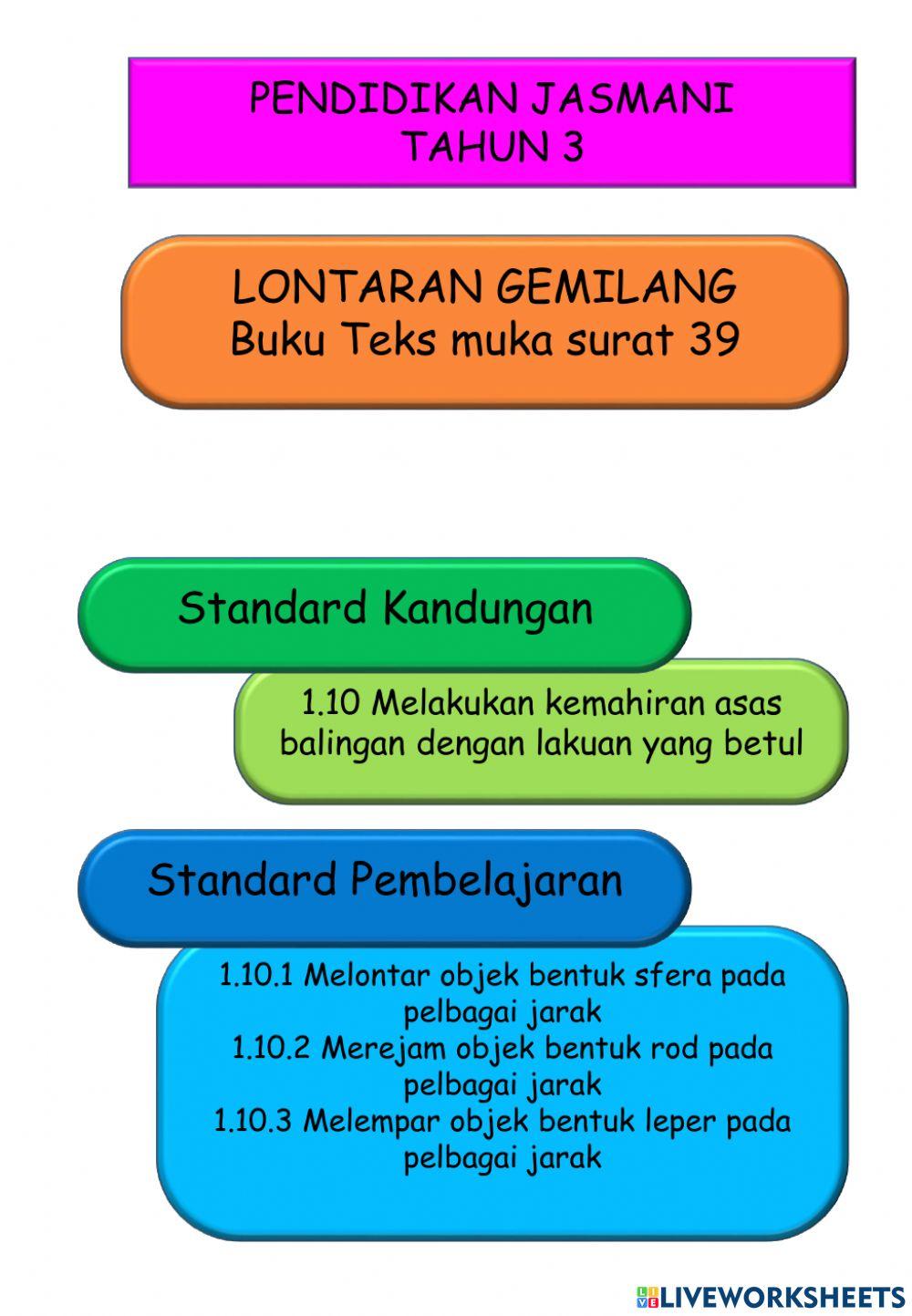 Pendidkan Jasmani Tahun 3