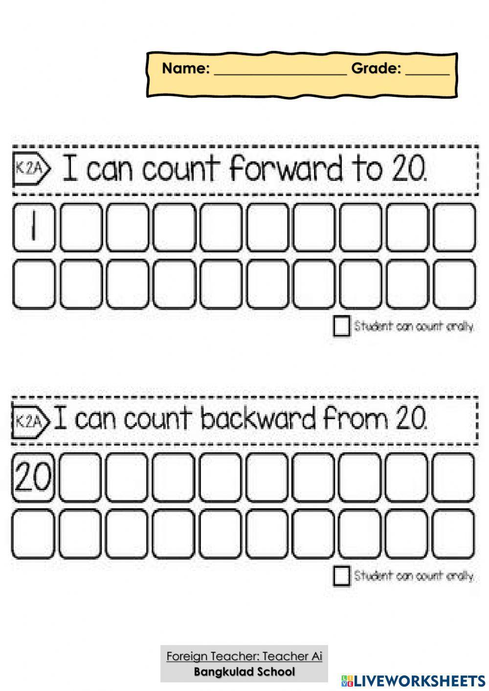 Counting forward and backward