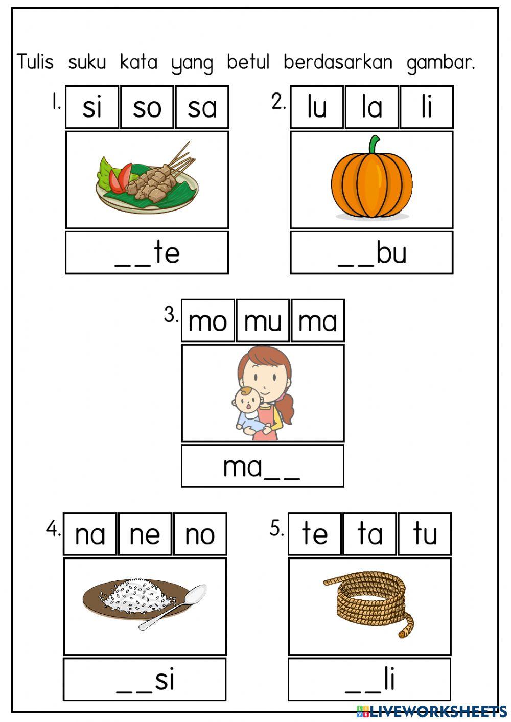 Latihan Suku Kata Bhg 01