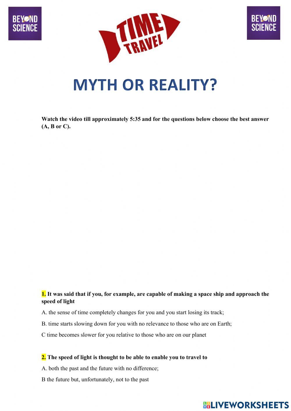 TIME TRAVELLING listening-multiplce choice questions