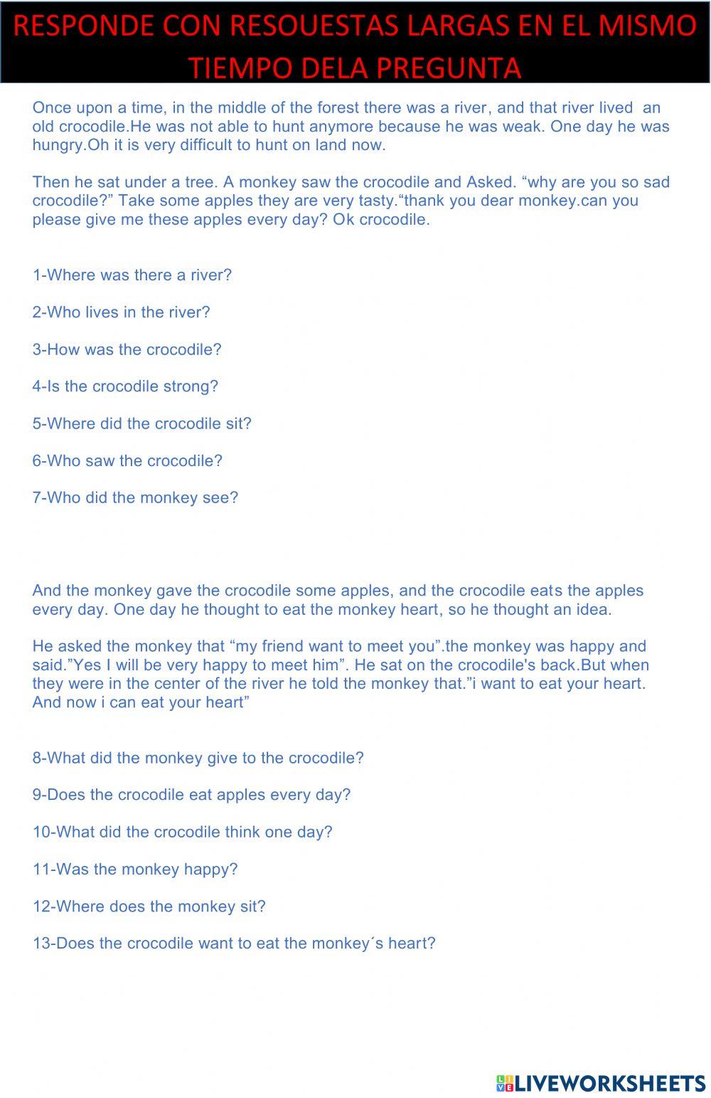 The monkey and the crocodile