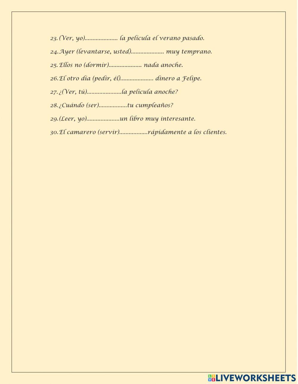 Preterito indefinido