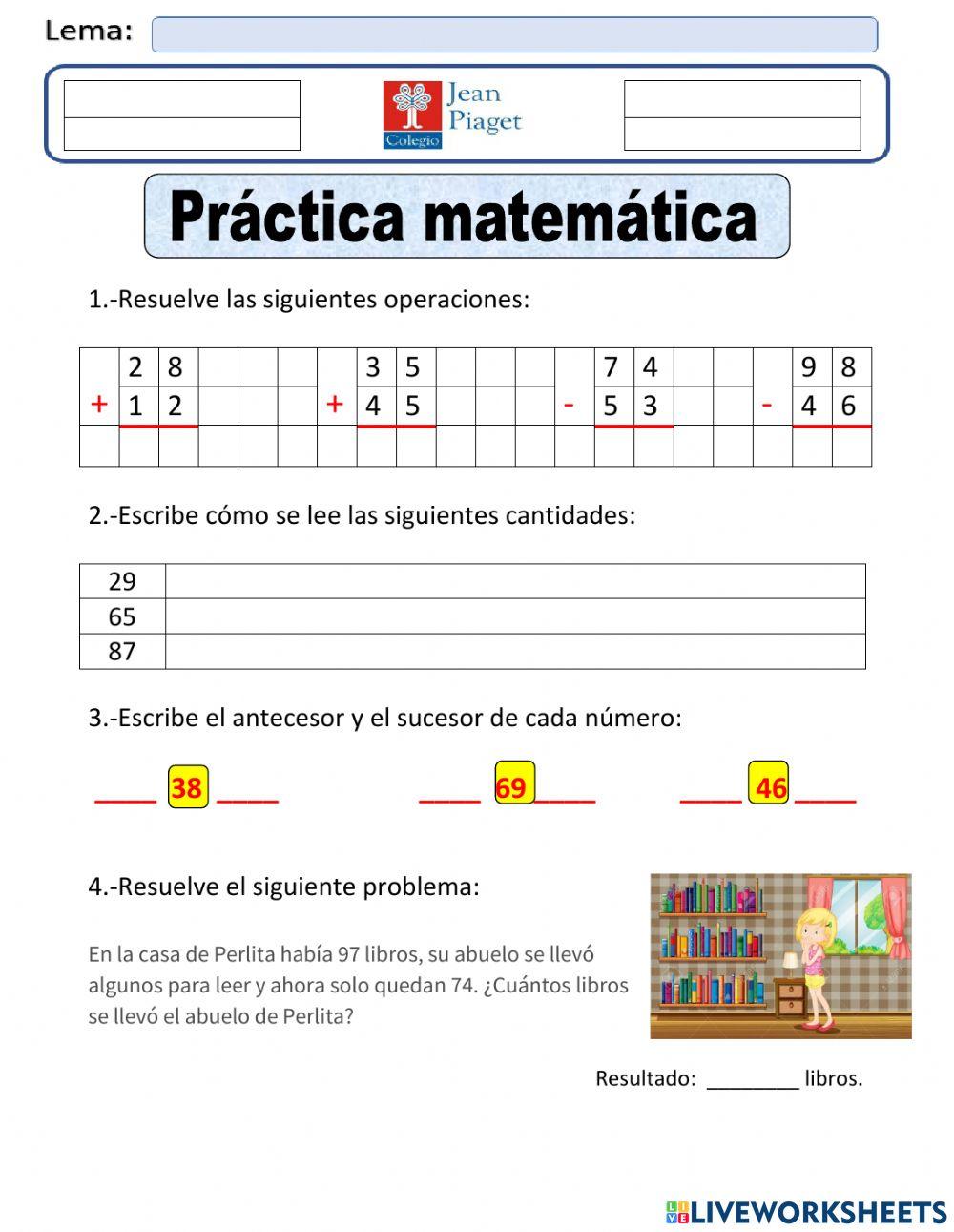 JP Practica 9 Matemáticas Primero