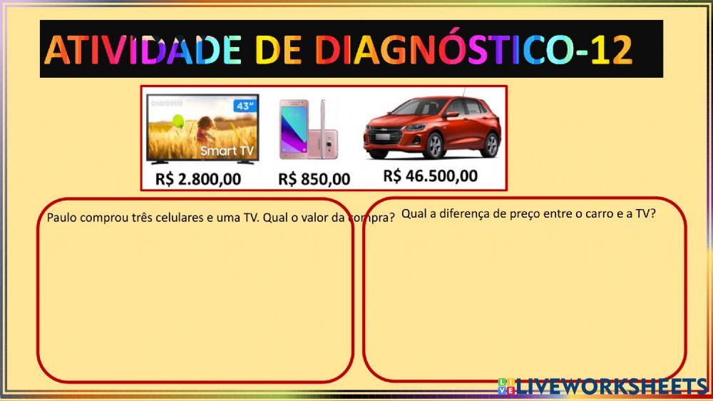 Continuação do diagnóstico de Matemática