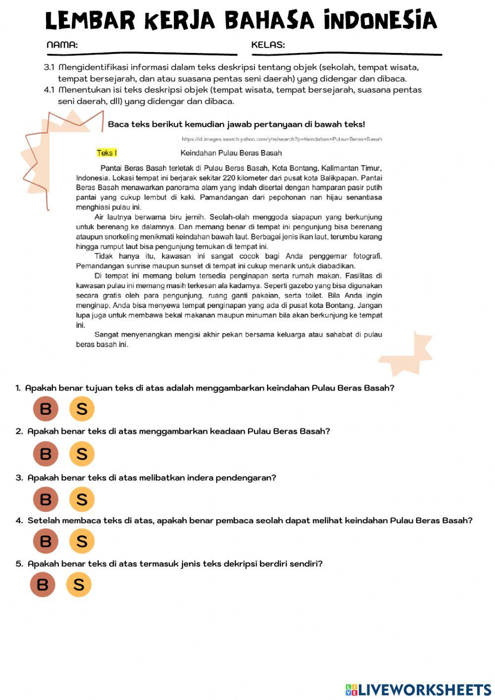 LKPD Teks Deskripsi 3.1 dan 4.1 7C