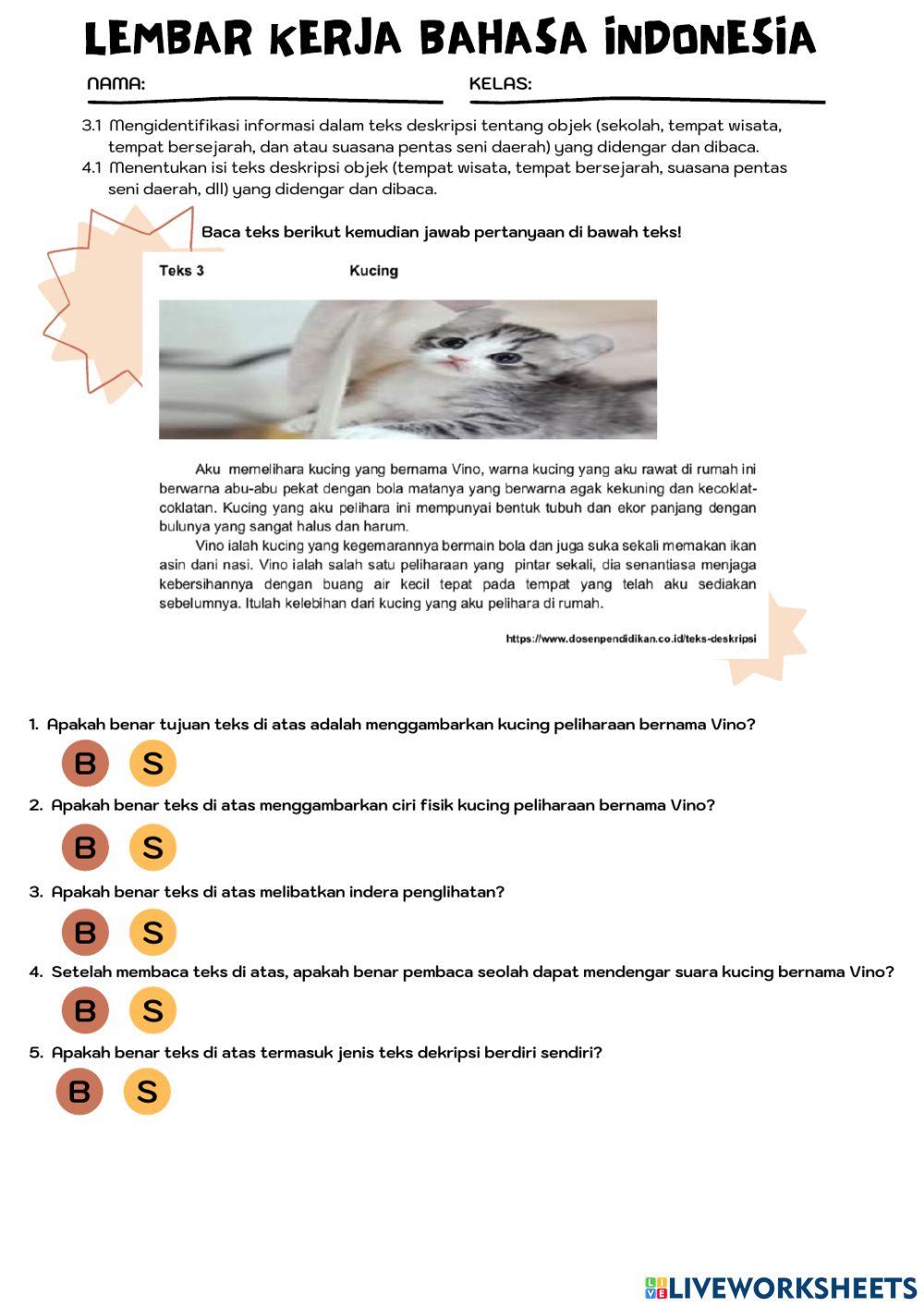 LKPD Teks Deskripsi 3.1 dan 4.1 7C