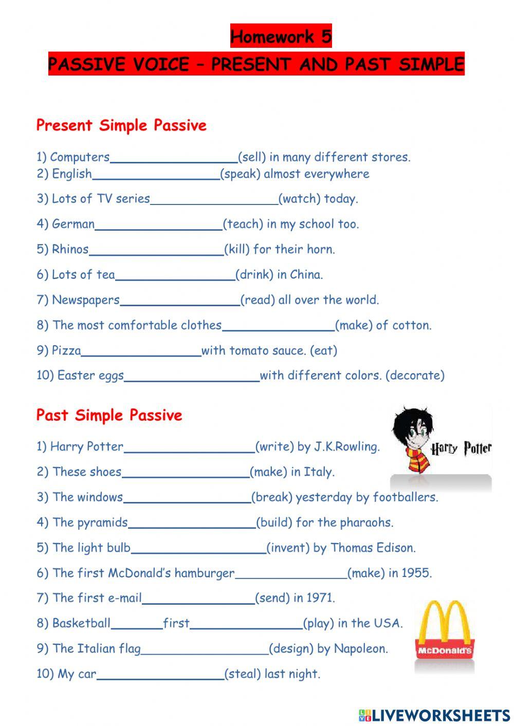Live Worksheets Passive Voice Printable Online Live Worksheets Passive Voice Printable Online