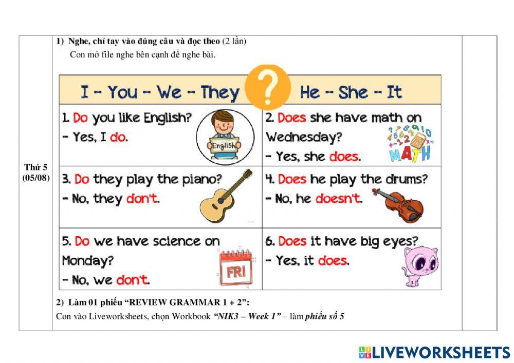 What do we do on school days?